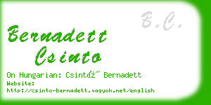 bernadett csinto business card